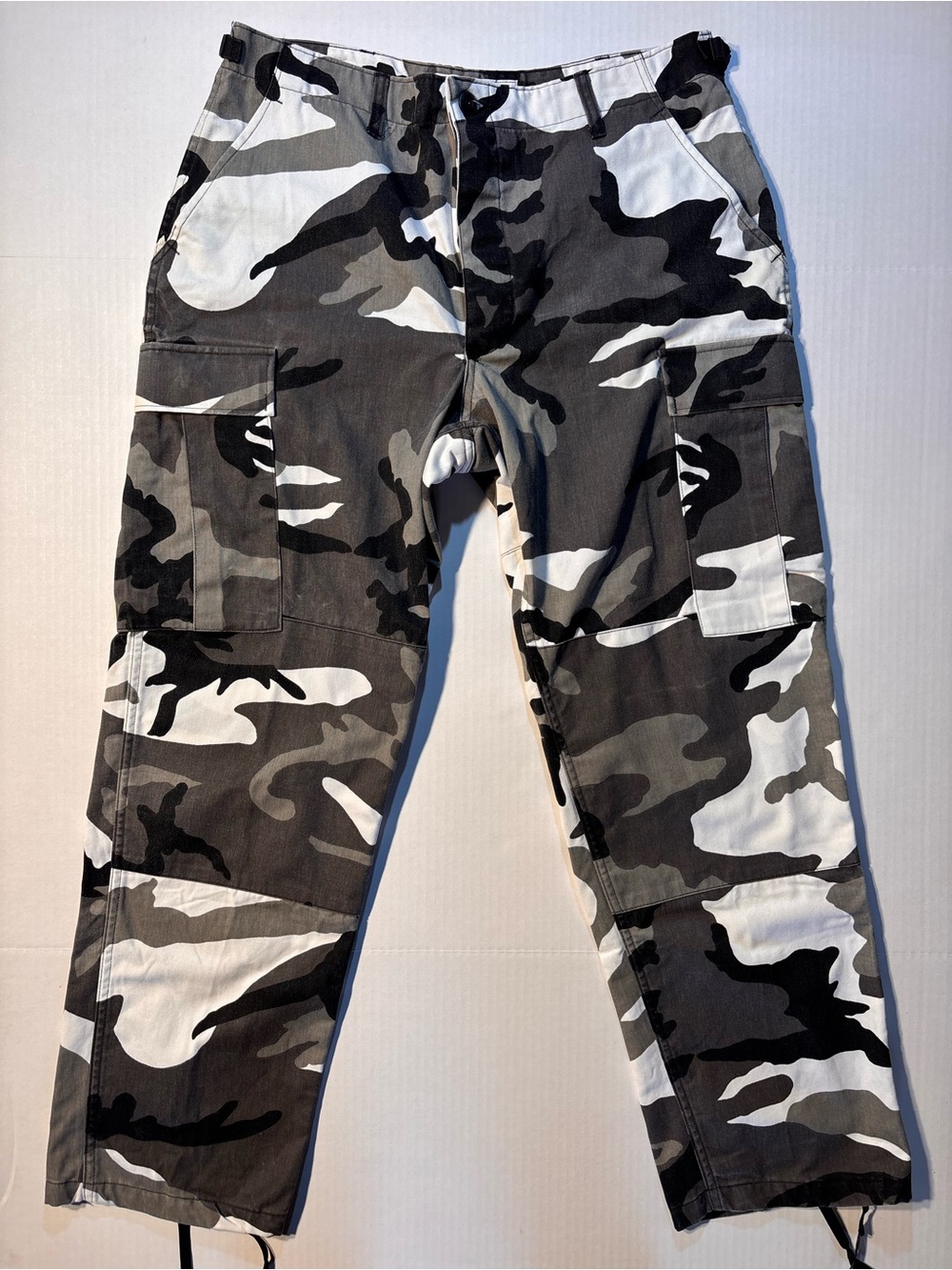 Vtg Propper Snow Camo Double Knee Tactical Cargo Military Pants USA 90s Y2K Sz M